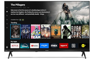 SHARP 32HE2345E – TiVo TV, 32" HD, Rahmenlos, 60 Hz, HDR10, 2x8 W Sound, 3X HDMI, 2X USB, Farbe: Schwarz