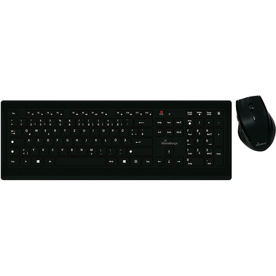 MediaRange Funk-Tastatur und optische 5 Tasten Funk-Maus Set, AZERTY (FR), schwarz