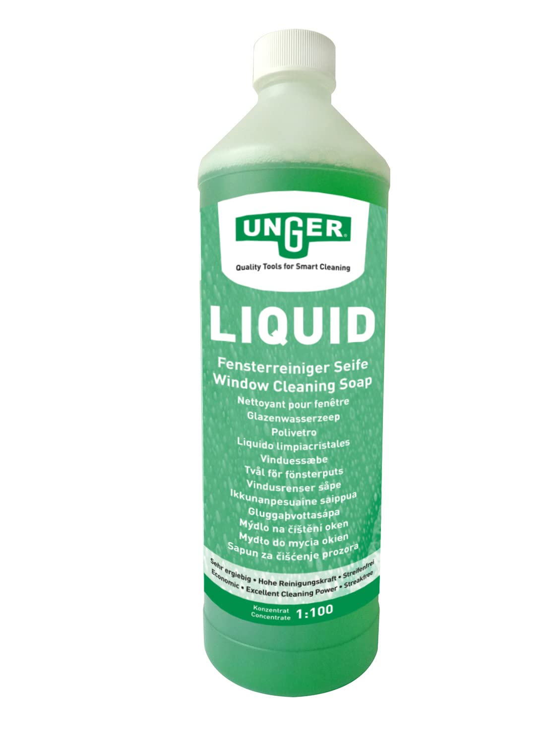 Unger Fenster Reinigungs-Kit (Fensterwischer, Trägerteil, Mikrofaser-Bezug, Eimer 12 L, Reinigungsmittel, Schaber, Glastuch Breite 35 cm) AK015