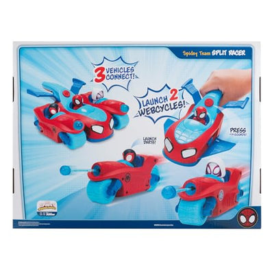 Spidey und Seine Super-Freunde SNF0346 - Team Split Racer, 3 in 1 Fahrzeug mit Sound, ab 3 Jahren