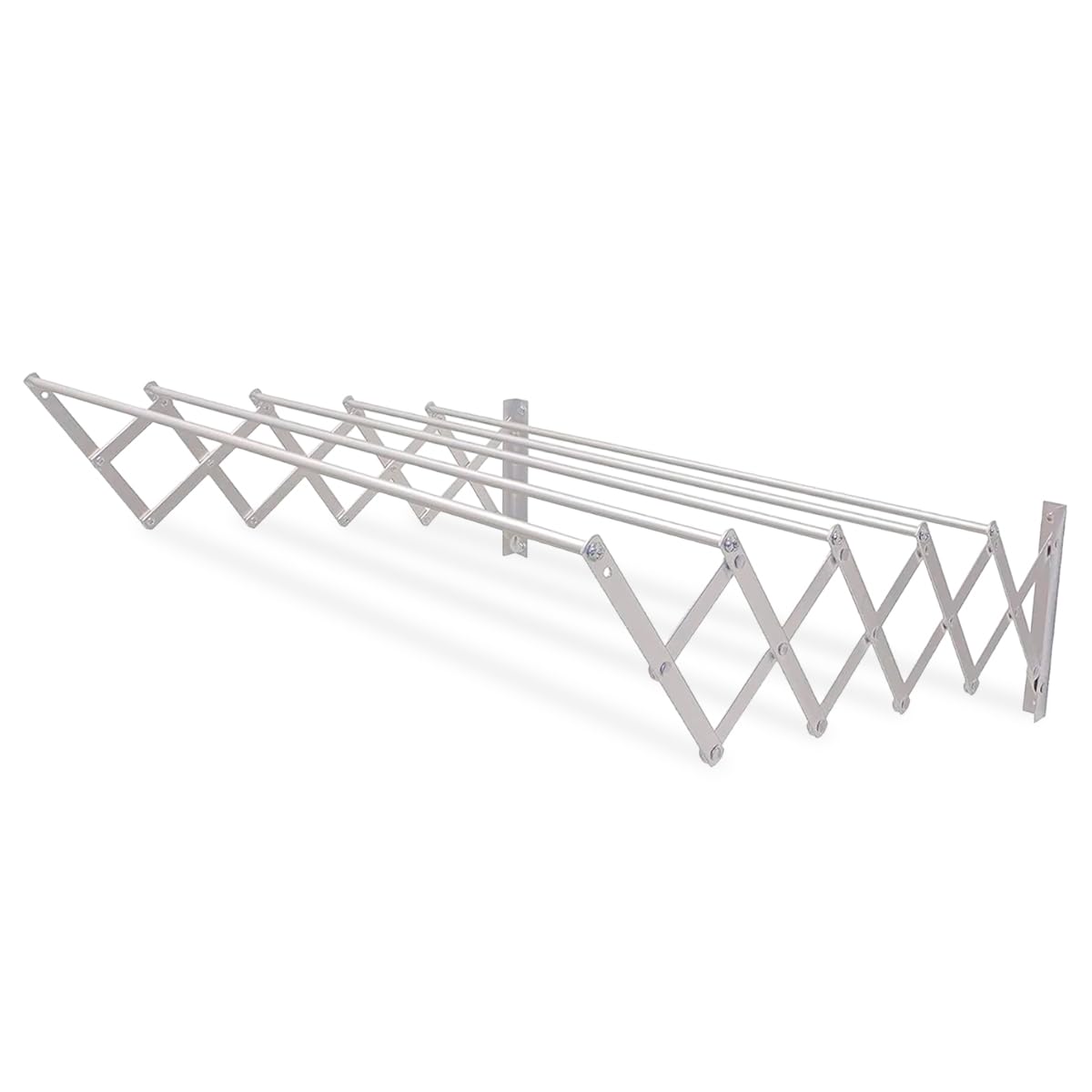 Amig – Wäscheständer Ausziehbar Für die Wand | hochbeständiges Aluminium | Edelstahlschrauben | Für Drinnen und Draußen | Einfache Installation | Maße: 100x14x3 cm