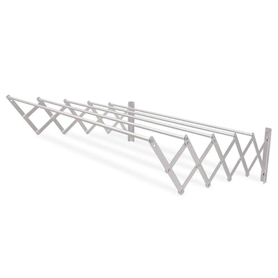Amig – Wäscheständer Ausziehbar Für die Wand | hochbeständiges Aluminium | Edelstahlschrauben | Für Drinnen und Draußen | Einfache Installation | Maße: 100x14x3 cm