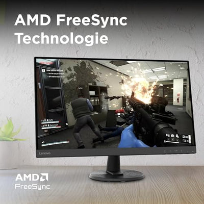 Lenovo D27-45 Monitor | 27" Full HD Monitor | 1920x1080 | 75Hz | 250 nits | 4ms Reaktionszeit | VA-Panel | HDMI | VGA | AMD Radeon FreeSync | entspiegelt | 4,6kg | schwarz