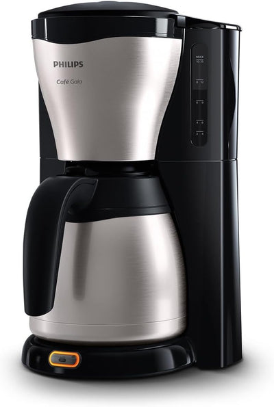 PHILIPS Filterkaffeemaschine – 1.2-Liter-Thermoskanne, bis zu 15 Tassen, Edelstahl, (HD7546/20), 1000watts, 25.5 x 22.1 x 37.01 cm, silbern/schwarz
