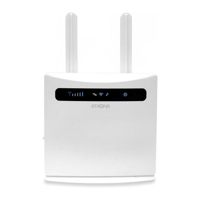 STRONG - 4G LTE Router 300 - Mobiler Hotspot - Bis zu 150 Mbps 4G/300 Mbps WLAN - 4 LAN-Anschlüsse - Für alle SIM-Karten geeignet - Abnehmbare Antennen - Einfache Installation - weiß