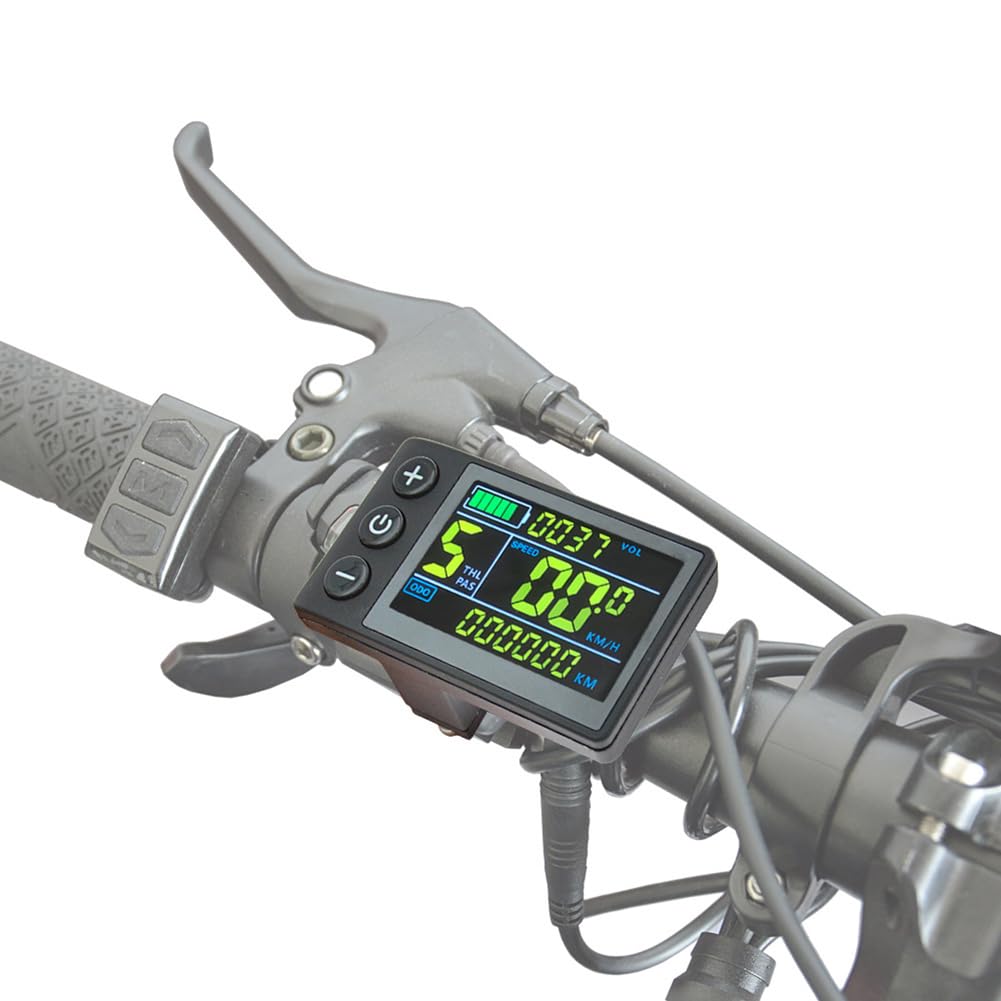 E-Bike S866 Display, 24 V, 36 V, 48 V, S866 Elektrofahrrad-LCD-Display, Messgerät, Bedienfeld, Buntes Display, Elektrischer Mountainbike-Tachometer ABS-Schale für 2,2cm Lenker für UART NO.2