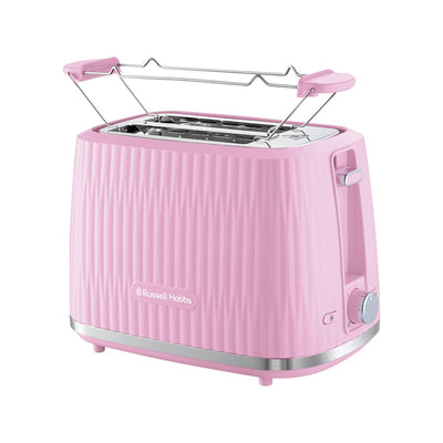 Russell Hobbs Toaster [für 2 Scheiben] Eden (6 Bräunungsstufen, Hebefunktion, Auftau-, Aufwärm- & Stoppfunktion, Krümelschublade, Brötchenaufsatz, Himbeere) 27372-56