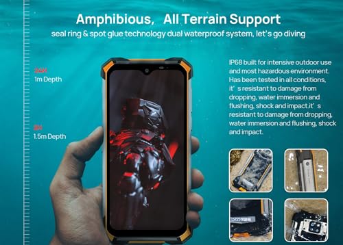 DOOGEE S8P 10000mAh Akku Outdoor Smartphone Ohne Vertrag, Octa-Core 6GB+128GB Android 10, 21MP Quad-Kamera, 6,3-Zoll-FHD + Corning Gorilla-Glas, Drahtlose Rückladung, IP68 Robustes Handy GRÜN