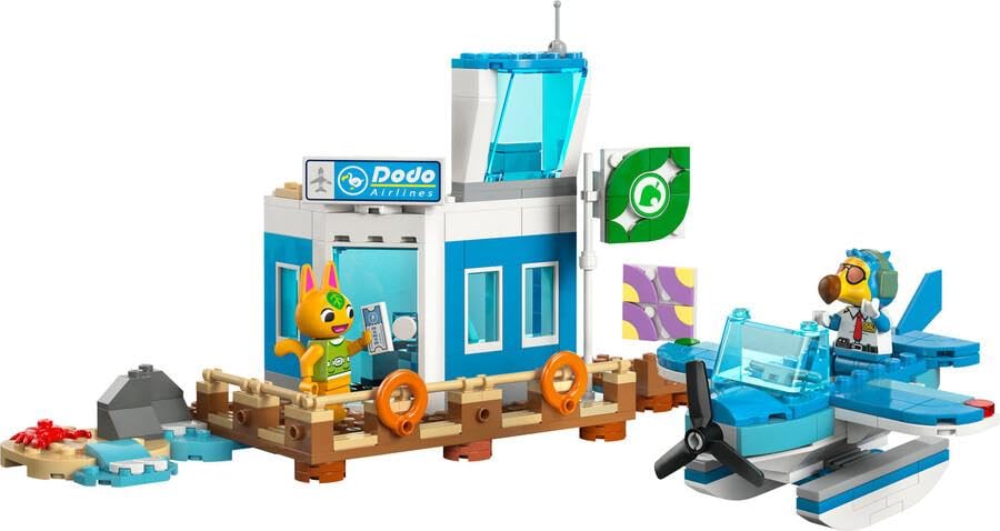 LEGO Animal Crossing Flieg mit Dodo Airlines, Videospiel-Spielset, Flughafen-Spielzeug, Wasserflugzeug und Pilot-Minifigur, Geschenk für Mädchen und Jungen ab 7 Jahren 77051