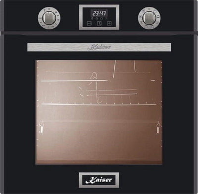 Kaiser Küchengeräte Gasherd-Set EH 6326 SP + KCG 6383, Einbau Elektro Backofen, Autark, 79L, 10 Funktionen + Einbau Gas- Kochfeld 60cm, Schwarz Glas, WOK, Erdgas Propangas Fl. Gas