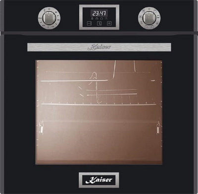 Kaiser Küchengeräte Gasherd-Set EH 6326 SP + KCG 6383, Einbau Elektro Backofen, Autark, 79L, 10 Funktionen + Einbau Gas- Kochfeld 60cm, Schwarz Glas, WOK, Erdgas Propangas Fl. Gas