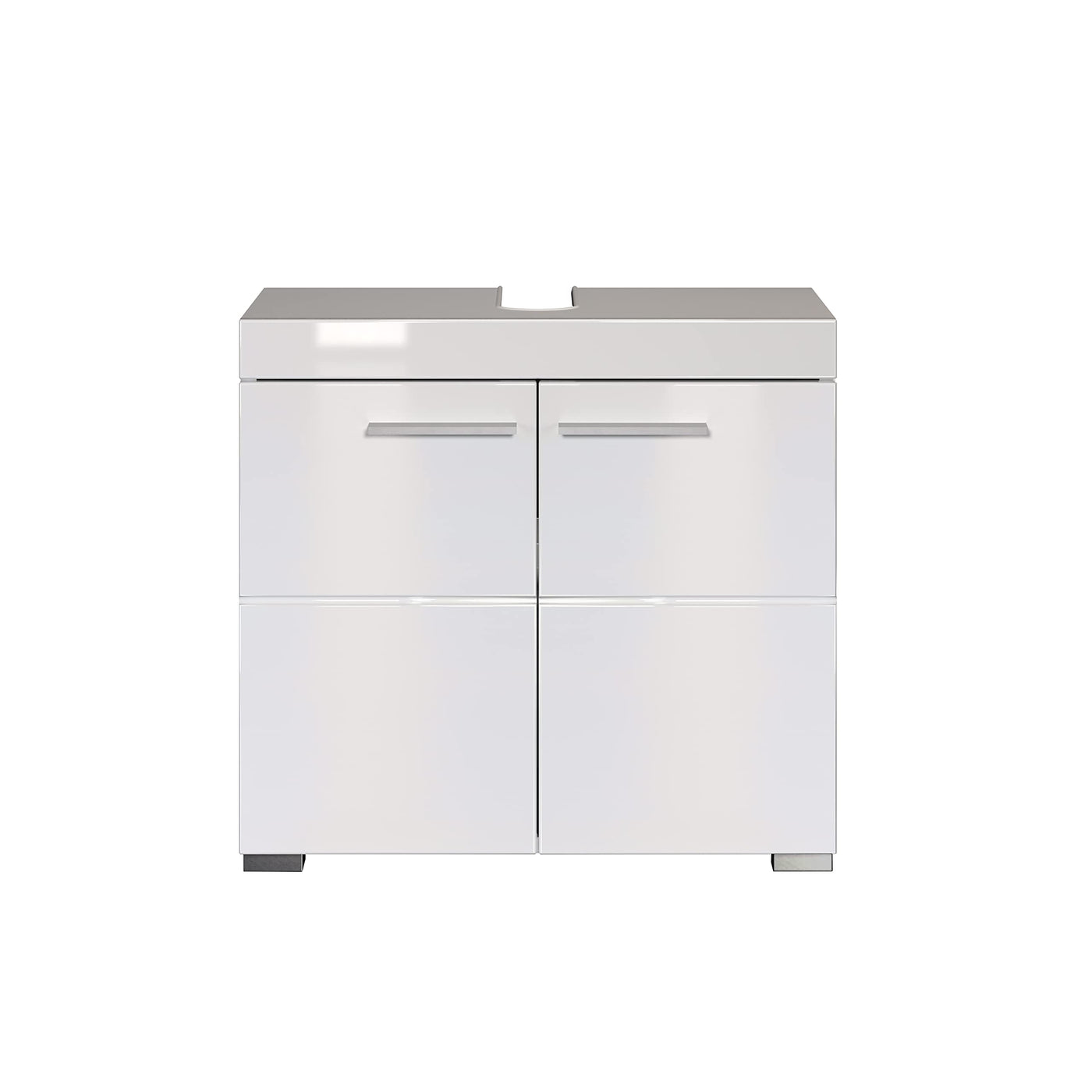 trendteam smart living - Waschbeckenunterschrank Unterschrank - Bad - Amanda - Aufbaumaß (BxHxT) 60 x 56 x 34 cm - Farbe Weiß Hochglanz - 139330101