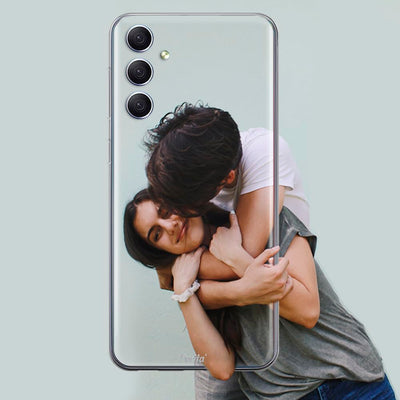 Samsung Galaxy A35 5G Hülle personalisiert mit foto. Handyhülle aus Silikon selbst gestalten Samsung Galaxy A35 5G. Geschenke personalisiert für frauen, mann, kinder,valentinstag, weihnachten