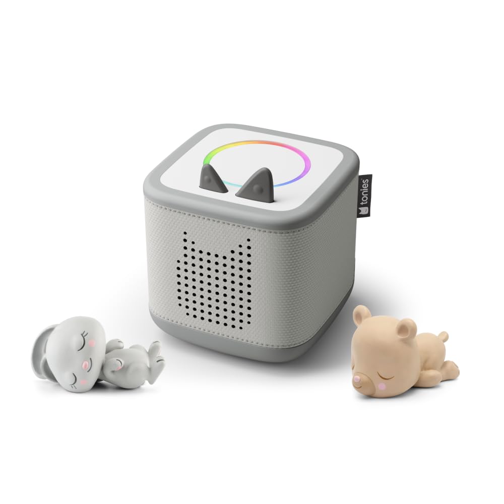 tonies Toniebox 2 Bundle Incl. 2 Tonie: Schlummerbande Schlummerbär und Hase, Mondgrau, Audioplayer für Hörbücher, Lieder, Einschlafen und Tonieplay für Kinder