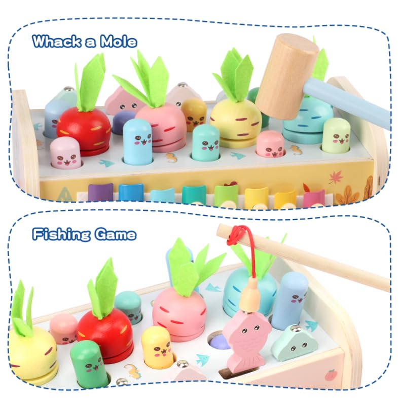 Montessori Spielzeug ab 1 Jahr, 9 in1 Kinderspielzeug Holzspielzeug Motorikspielzeug Hammerspiel Steckspiel Geschenk 12 Monate 2 3 Jahr Kinder Junge Mädchen Kleinkind Baby Lernspielzeug Motorikwürfel