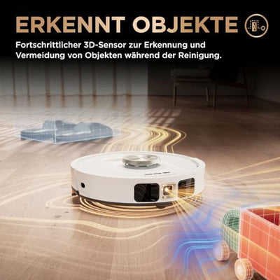Shark PowerDetect 2-in-1-Saug- & Wischroboter, NeverTouch Pro 60 Tage, Selbst-Entleerung, Befüllung & -Reinigung, 3D- & LiDAR-Navi, NeverStuck-Hindernisumgehung, WLAN/App/Alexa, Weiß, AV2800ZEEUWH