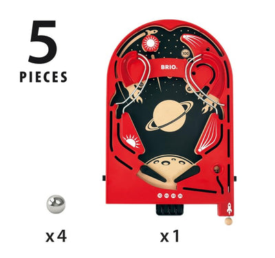 BRIO Spiele 34017 Holz-Flipper Space Safari - Pinball als Holzspielzeug für Kinder - Kinderspielzeug empfohlen ab 6 Jahren