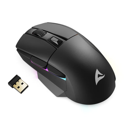 Sharkoon Skiller SGM50W Black, Wireless Optical Gaming Maus, RGB, PBT Button
