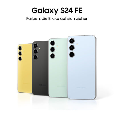 Samsung Galaxy S24 FE AI Smartphone ohne Vertrag, AI Handy mit Android, 8 GB RAM, 256 GB Speicher, 50-MP-Kamera, Lange Akkulaufzeit, Yellow, 36 Monate Herstellergarantie [Exklusiv bei Amazon]