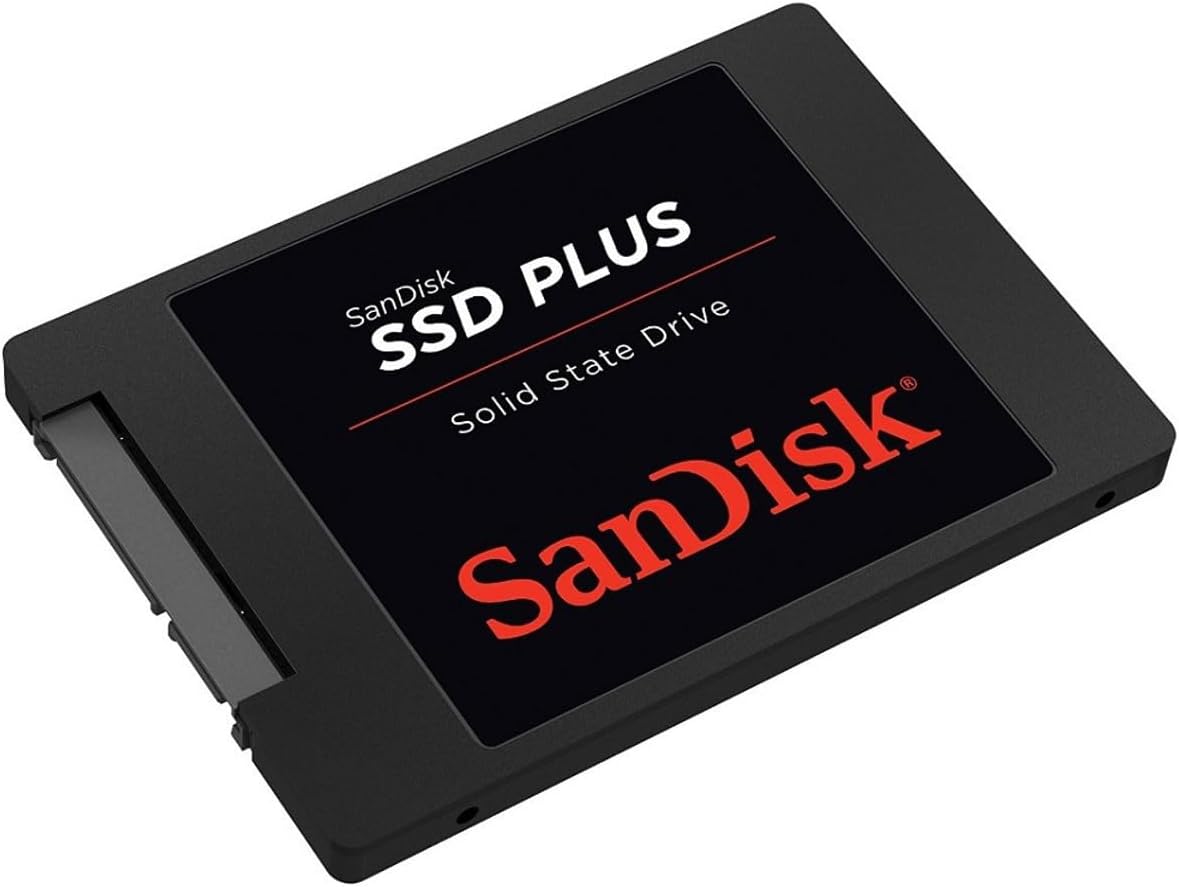 SanDisk SSD Plus interne SSD Festplatte 240 GB (schnelleres Hoch,-Herunterfahren und Laden, Lesegeschwindigkeit 530 MB/s, Schreibgeschwindigkeit 440 MB/s, stoßfest) Festkörper-Laufwerk