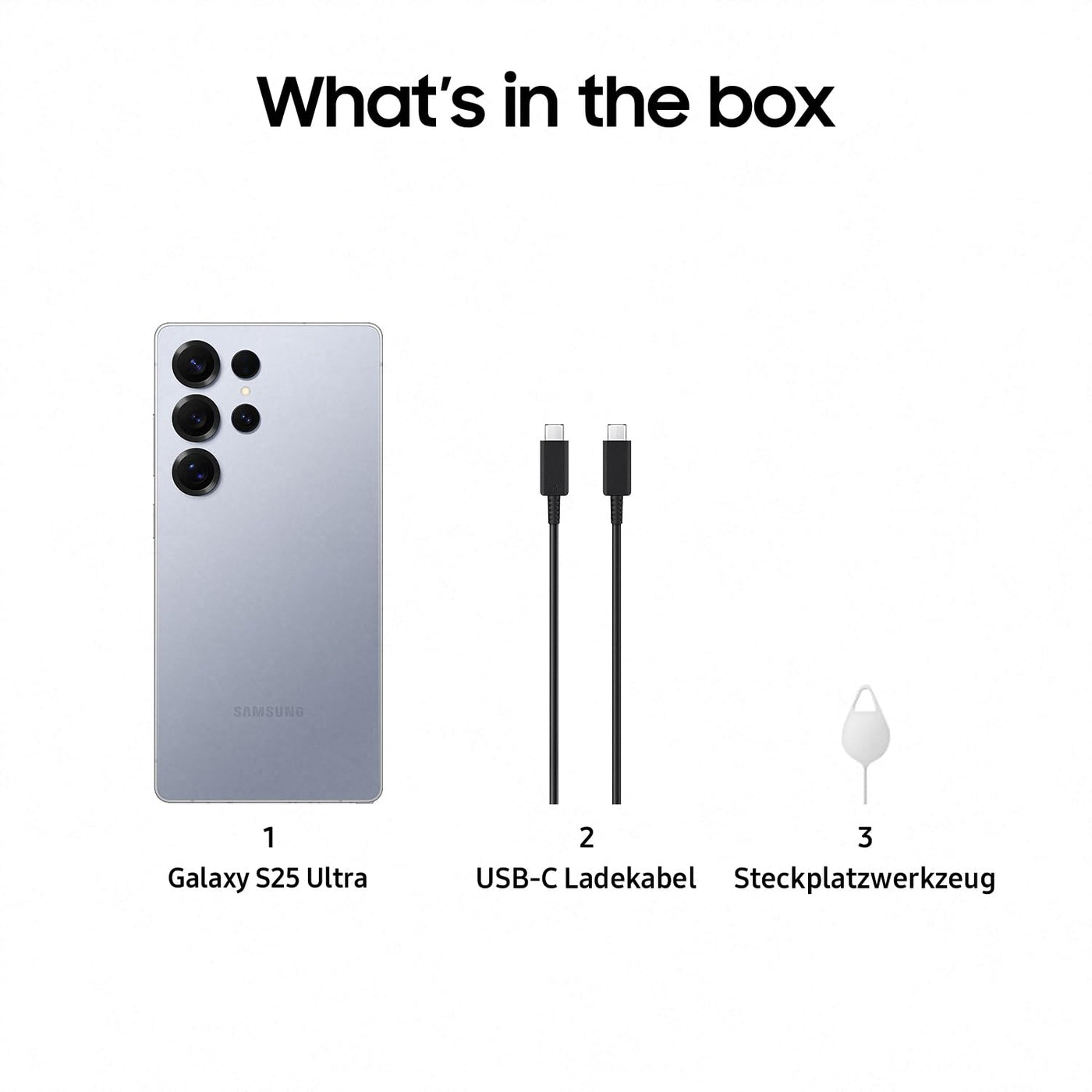 Samsung Galaxy S25 Ultra AI Smartphone mit Galaxy AI, ohne Vertrag, AI Handy mit Android, 12 GB RAM, 256 GB Speicher, 200-MP-Kamera, Titanium Silverblue, 3 Jahre Herstellergarantie