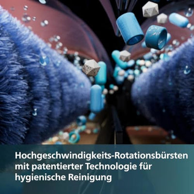 Philips Kabelloser Nass-Trockensauger AquaTrio 9000 Series, 3in1 Staubsaugen und Nasswischen, automatische Selbstreinigung, bis zu 45 Minuten Laufzeit und 185 m², 3 Reinigungsmodi, Schwarz (XW9384/01)