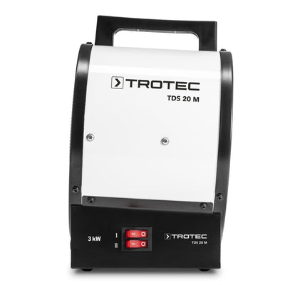 TROTEC Bauheizer elektrisch TDS 20 M – Heizleistung 1,5 kW / 3 kW – Elektroheizer Luftmenge 290 m³/h – Heizlüfter mit Thermostat, Keramik