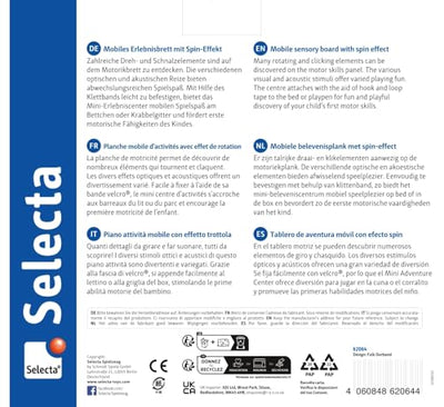Selecta 62064 Spintivity, Motorikbrett aus Holz, 20 cm, Spinitivity