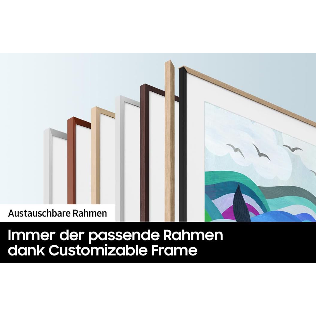 Samsung QLED 4K The Frame 65 Zoll Fernseher (GQ65LS03BGUXZG, Deutsches Modell), mattes Display, austauschbare Rahmen, Art Mode, Smart TV [2023]