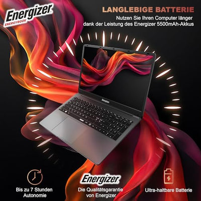 Energizer EnergyBook – 17,3'' HD+ Laptop, Intel Celeron Laptop, 4 GB RAM, 128 GB SSD, UHD-Grafik, Windows 11, QWERTY-Tastatur (intern), USB 3.0, HDMI