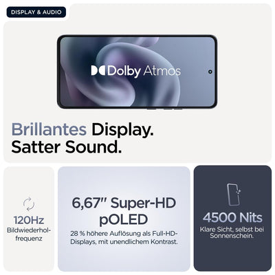 Motorola Moto g86 5G Smartphone (6,67“-Super-HD-Display, 50-MP-Kamera mit Moto-AI, 8/256 GB, 5100 mAh, Android 15) Pantone Cosmic Sky, inkl. Schutzcover