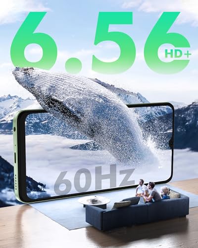Ulefone Note 19 Smartphone Ohne Vertrag, 6GB + 64GB /512GB TF Handy Günstig, 6.56 Zoll HD+ Android 14 Smartphone, 5000mAh Batterie 8MP Kamera Simlockfreie Handy, 4G Dual SIM/Face ID/GPS-Grün