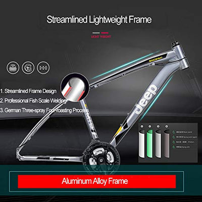 DULPLAY Mountainbikes,Unisex 24 Geschwindigkeit Shock Dual Disc Bremsen Erwachsene Fahrrad,Luxus Rennrad Fetter Reifen Aluminiumrahmen C 27.5zoll (170-190cm)