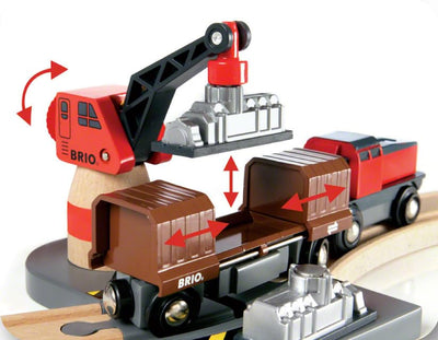 BRIO World 33061 Container Hafen Set - Mit Hafenbrücke und beweglichem Kran zum Beladen des Frachtschiffes - Geeignet für Kinder ab 3 Jahren