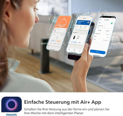 Philips Keramik-Heizlüfter 5000-Serie, Keramische Heiztechnologie, KI-gesteuert zum Energiesparen, Heizt in 2 Sekunden auf mit 5 Integrierten Sicherheitsfunktionen, App-Steuerung, Grau (CX5120/11)