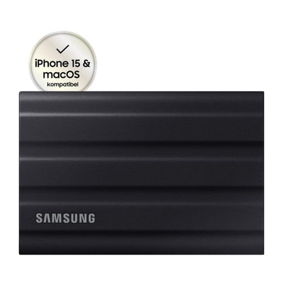 Samsung Portable SSD T7 Shield, 4 TB, USB 3.2 Gen.2, 1.050 MB/s Lesen, 1.000 MB/s Schreiben, Robuste externe Festplatte Outdoor für Mac, PC und Smartphone, Schwarz, MU-PE4T0S/EU