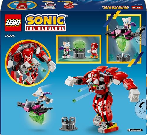 LEGO Sonic The Hedgehog Knuckles‘ Wächter-Mech, Actionfigur-Spielzeug für Jungen und Mädchen ab 8 Jahren, mit Master Emerald und weiteren Figuren aus dem Videospiel, Geschenk-Idee für Kinder 76996