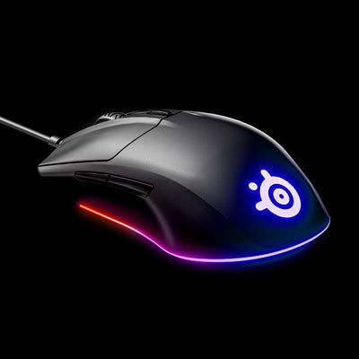 SteelSeries Rival 3 Gaming-Maus - optischer TrueMove Core-Sensor mit 8500 CPI - 6 programmierbare Tasten - USB - geteilte Triggertasten - Schwarz