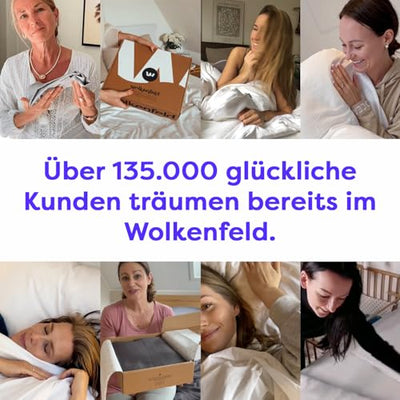 Wolkenfeld Bettwäsche 135x200 weiß - kuschlig weich & bügelfrei - ÖKO-TEX Zertifiziert - 1x Bettbezug + 1x Kissenbezug 80x80