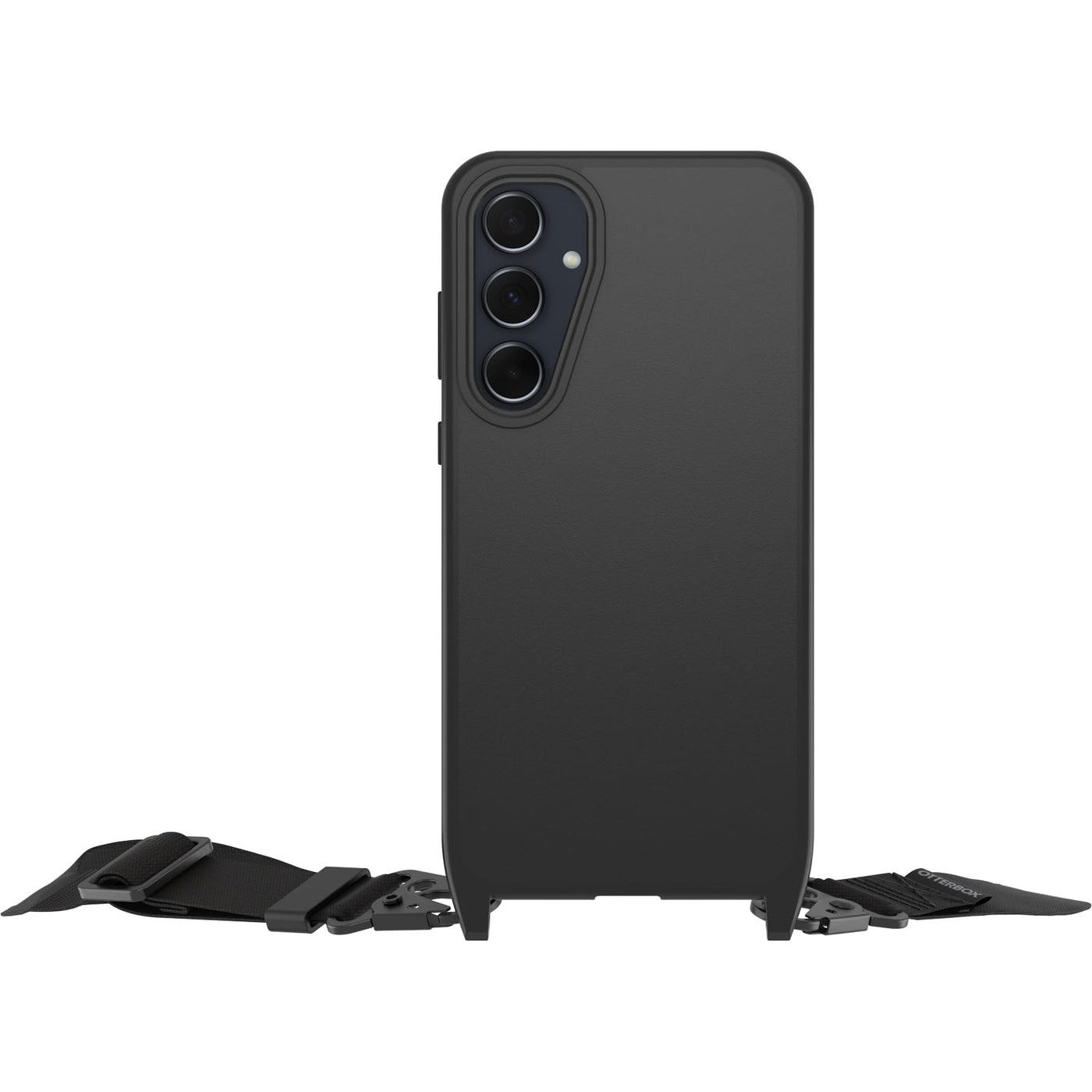 OtterBox React Lanyard Hülle für Samsung Galaxy A35 5G, schützende Hülle mit Verstellbarer und Abnehmbarer Handykette, Getestet nach Militärstandard, Schwarz - Keine Einzelhandelsverpackung