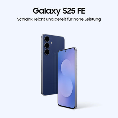 Samsung Galaxy S25 FE mit Galaxy AI, Handy mit Android, 6,7 Zoll FHD-Display, 50 MP Kamera, 256 GB Speicher, 8 GB RAM, 4.900 mAh Akku, Navy, 3 Jahre Herstellergarantie [Exklusiv auf Amazon]