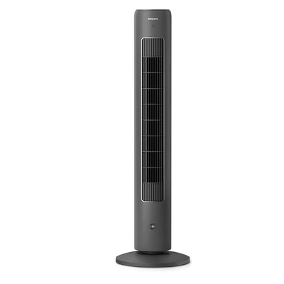 PHILIPS Oszillierender Turmventilator 5000 Serie, 105 cm, Fernbedienung, Timer, 3 Geschwindigkeiten, 3 Modi, 40W, leistungsstarker leiser Luftstrom, geeignet als Aroma-Diffuser, grau (CX5535/11)
