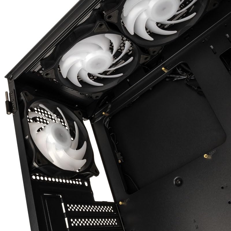 Kolink Observatory MX Glass PC-Gehäuse, Kolink Umbra ARGB-Lüfter, Mesh-PSU-Verkleidung, Glasfrontplatte, SPCC-Stahl, Midi Tower, Schwarz und Weiß