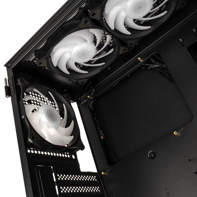 Kolink Observatory MX Glass PC-Gehäuse, Kolink Umbra ARGB-Lüfter, Mesh-PSU-Verkleidung, Glasfrontplatte, SPCC-Stahl, Midi Tower, Schwarz und Weiß