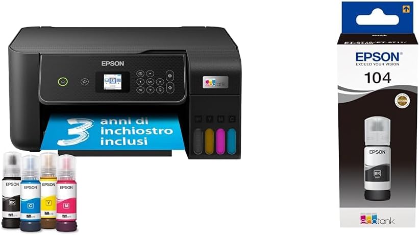Epson EcoTank ET-2870 Plus zusätzliche Tintenflasche (Schwarz)