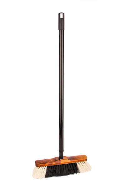 BigDean 2X Zimmerbesen mit Stiel - Besen Holzbesen Teleskopstiel Stubenbesen Haushaltsbesen Kehrbesen - Made in Germany - Extra weiche Kunstborsten