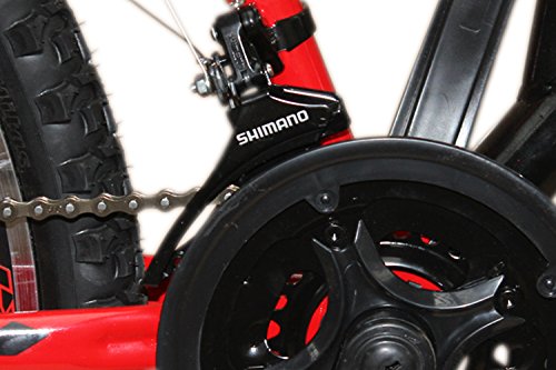 Talson 26 Zoll Mountainbike Fahrrad MIT VOLLFEDERUNG & Beleuchtung 21-Gang Shimano OXT RED