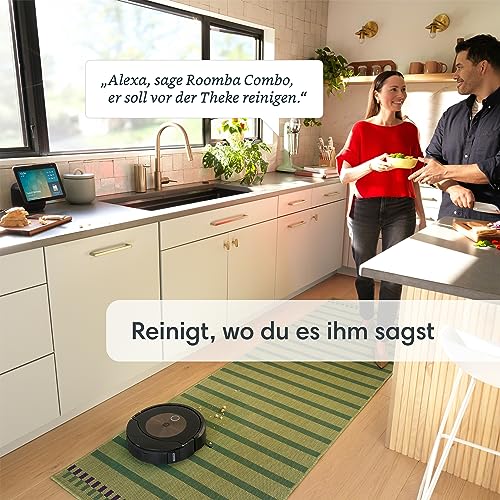 iRobot Roomba Combo j9+ Saug- und Wischroboter mit autom. Absaug-/Nachfüllstation, Kartierung, PrecisionVision Navigation, 4-Stufen-Reinigung, Objekterkennung/ -vermeidung, Sprachassistentenkompatibel