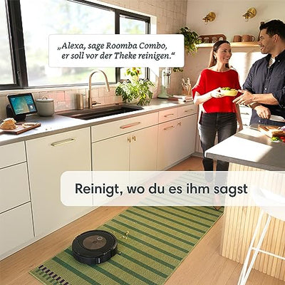 iRobot Roomba Combo j9+ Saug- und Wischroboter mit autom. Absaug-/Nachfüllstation, Kartierung, PrecisionVision Navigation, 4-Stufen-Reinigung, Objekterkennung/ -vermeidung, Sprachassistentenkompatibel