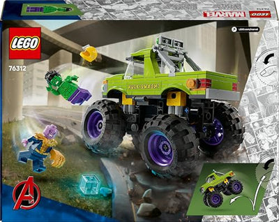 LEGO ǀ Marvel Hulk-Truck vs. Thanos - Superhelden-Bauspielzeug - Avengers-Fahrzeug und Minifiguren - Monstertruck für Mega-Spaß - Geschenk für Jungen und Mädchen ab 7 Jahren - 76312